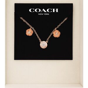 Coach Rose Gold Floral Necklace Set